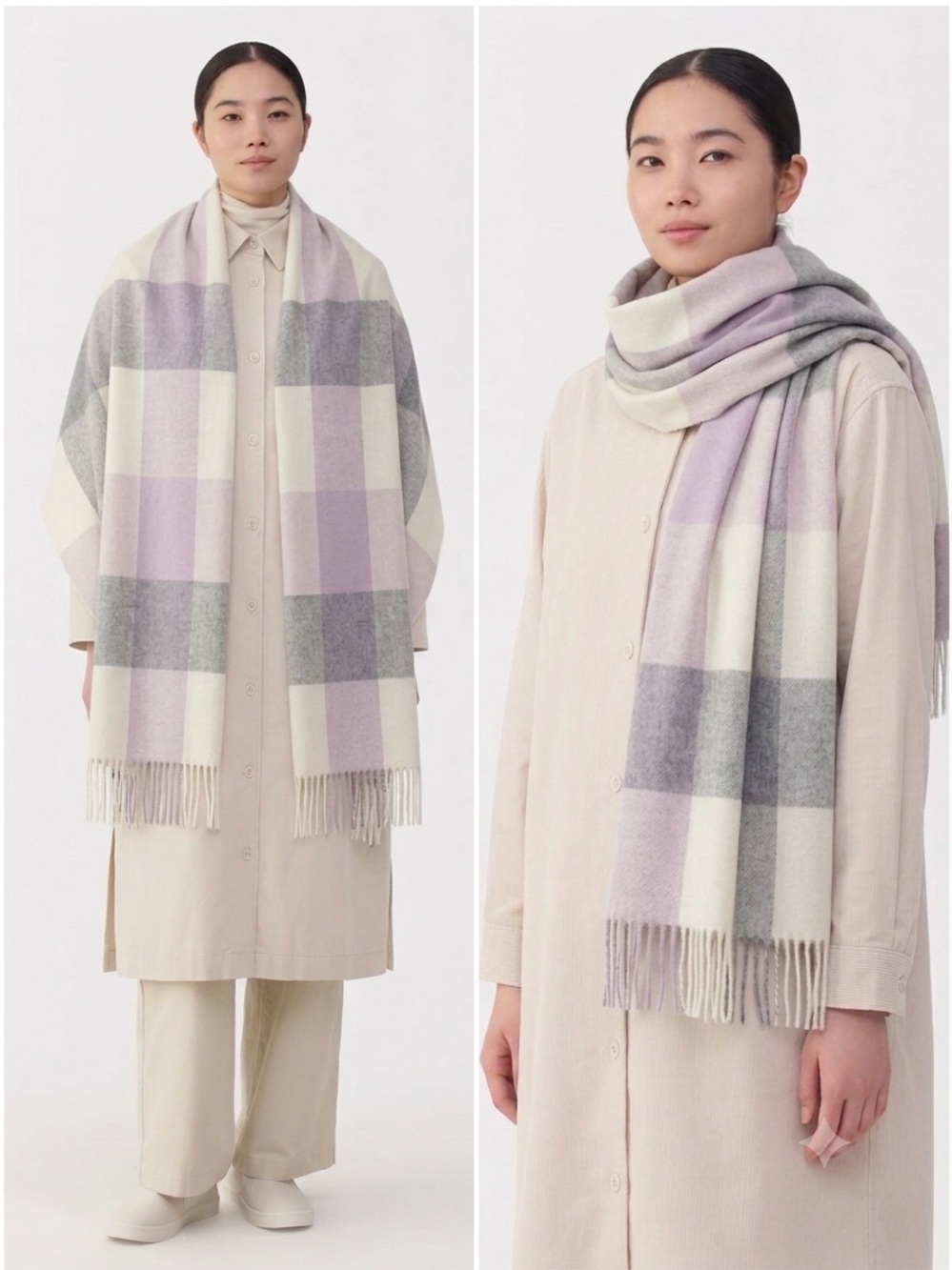 Muji 100% wool blanket stole